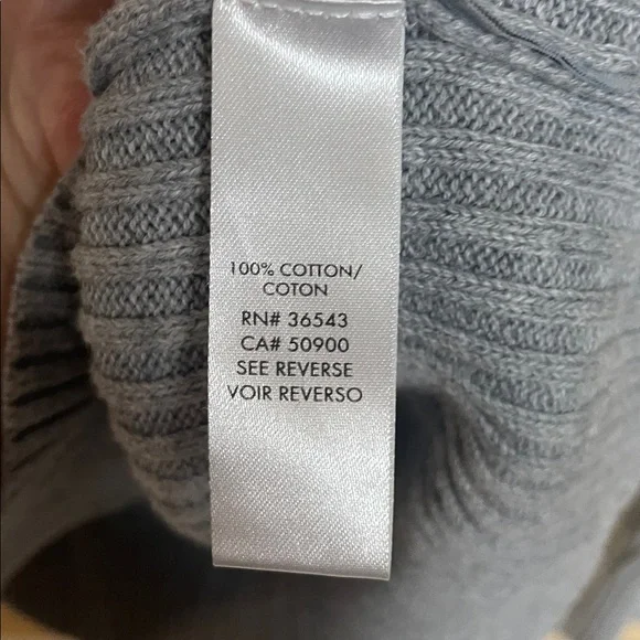 Calvin Klein size large Gray Mock-neck QuarterZip Super Soft Stretchy Sweater